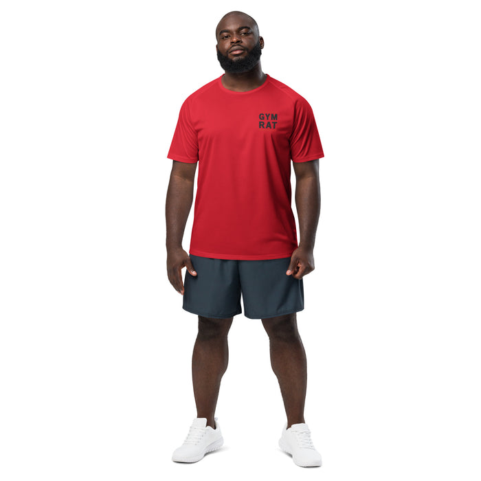 Maillot de sport Gym Rat rouge face - fitness musculation