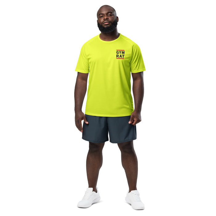Maillot de sport Gym Rat jaune fluo face - fitness