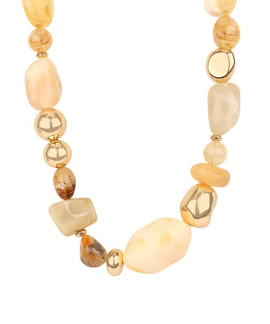 Marble & Gold Chunky Statement Necklace