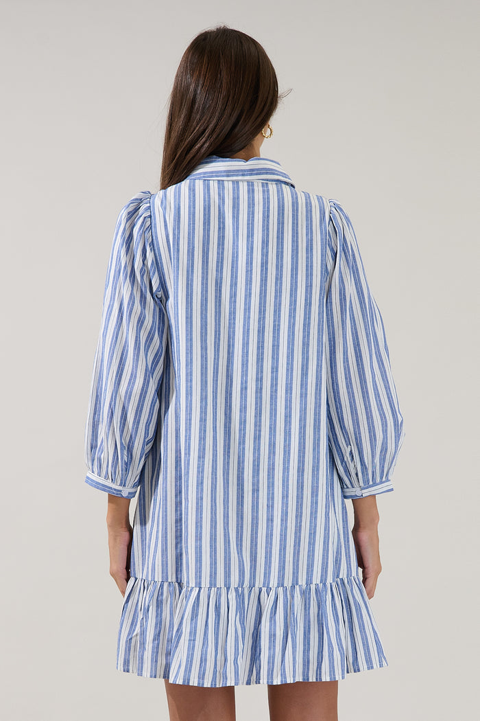 Maude Button Down Shift Dress Joncy Striped