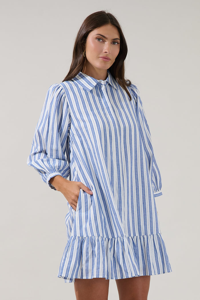Maude Button Down Shift Dress Joncy Striped