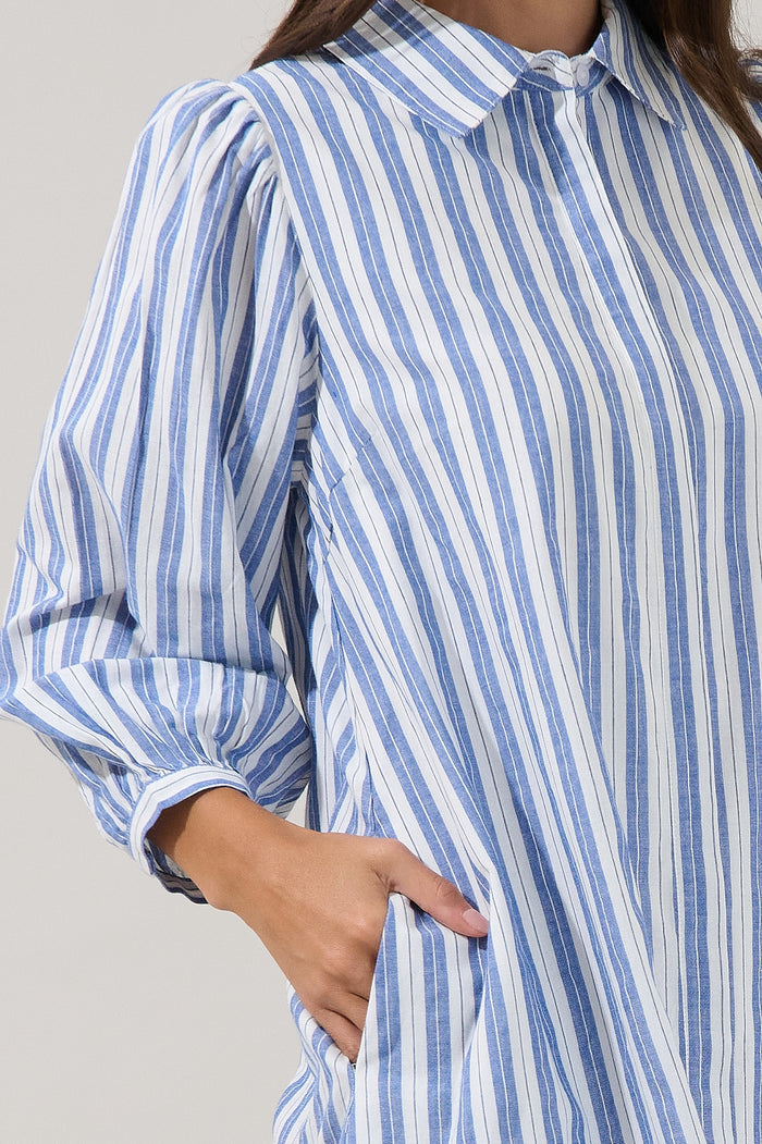 Maude Button Down Shift Dress Joncy Striped