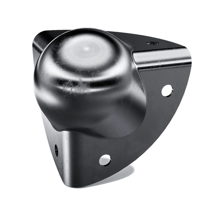 Medium Ball Corner (6 mounting holes), 3/4 view