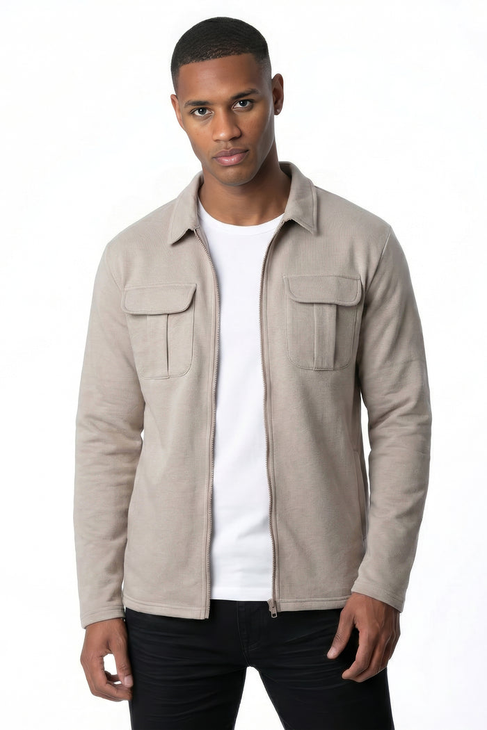 Men's Full-Zip Collared Overshirt