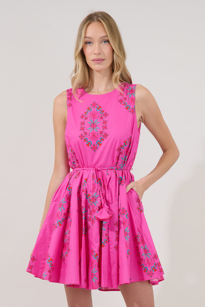 Merily Godet Mini Dress Casria Floral