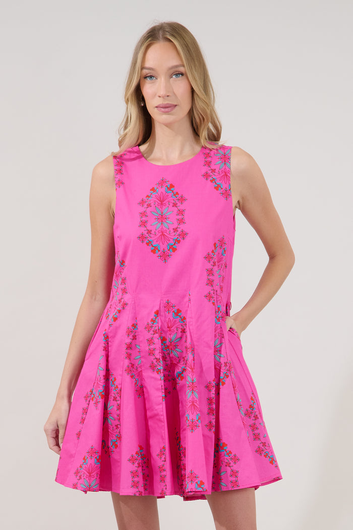 Merily Godet Mini Dress Casria Floral
