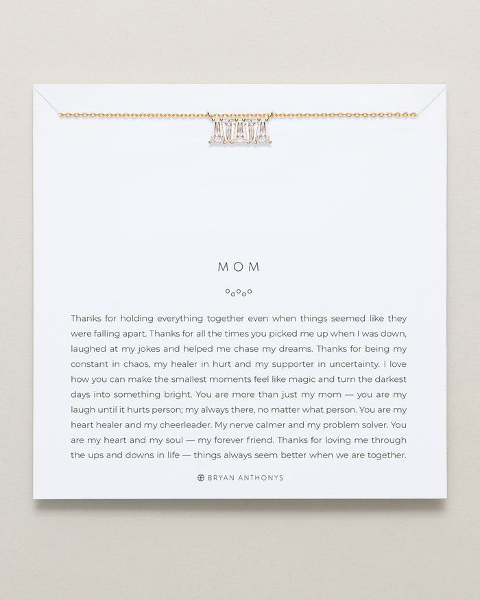 Mom Baguette Dainty Necklace