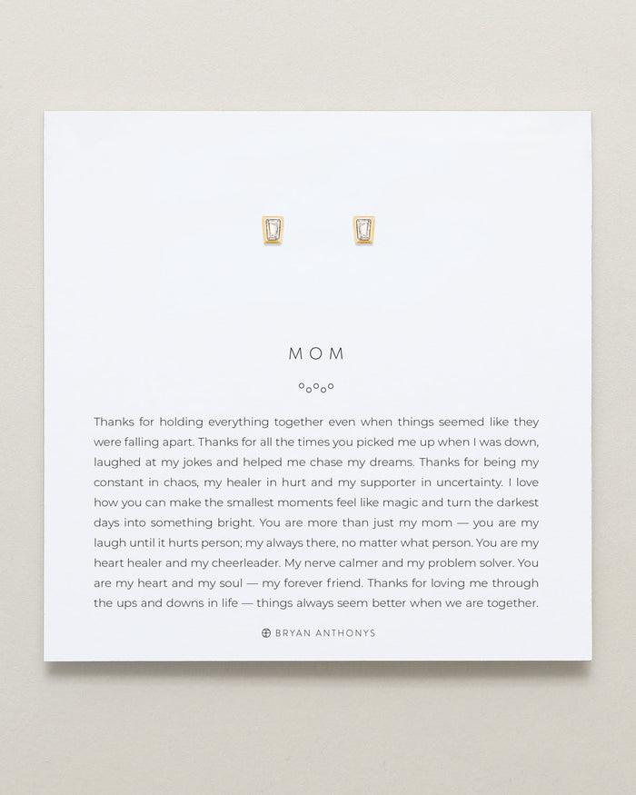 Mom Baguette Stud Earrings