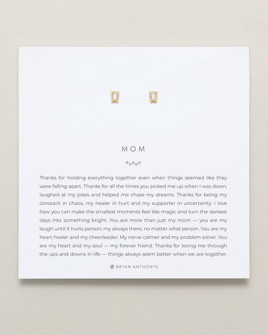 Mom Baguette Stud Earrings