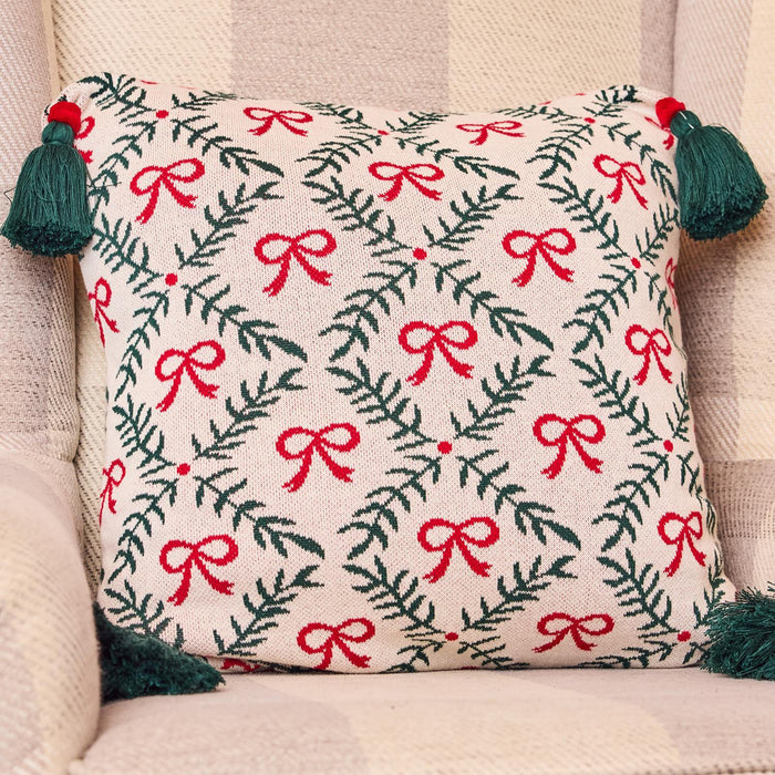 MS - Square Pillow Holiday Trellis