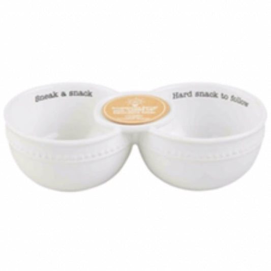 Mud Pie Circa Double Dip Bowl, White
