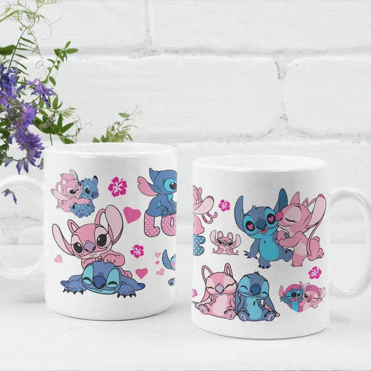 Mug kawaii style Stitch couple – cadeau amour