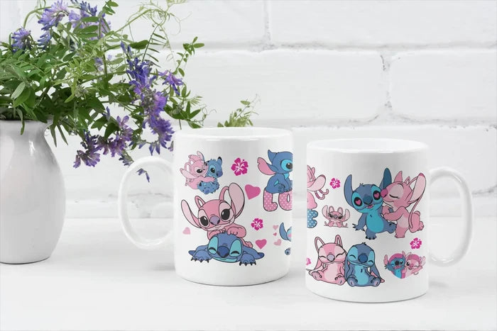 Mug style Stitch couple kawaii – cadeau amour