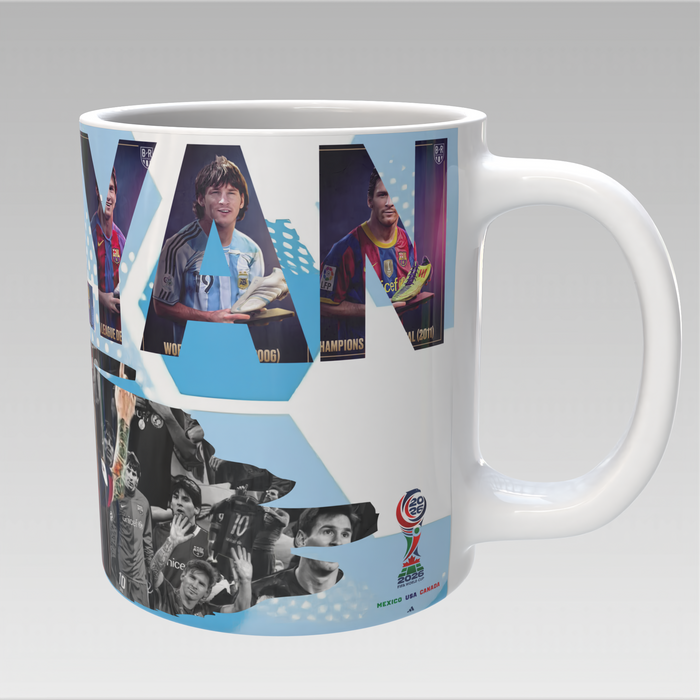 Mug Lionel Messi personnalisé – football Argentine cadeau