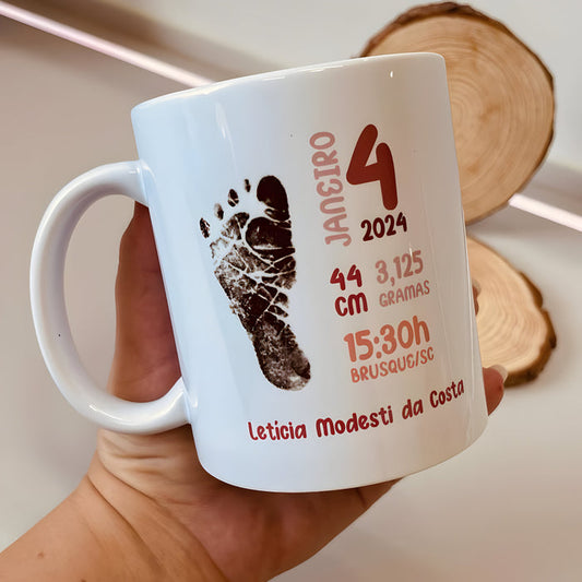 Mug naissance personnalisé empreinte bébé – cadeau souvenir