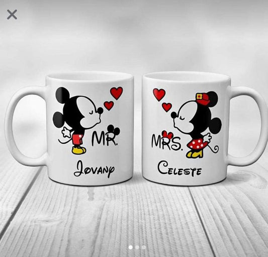 Mugs couple Mr & Mrs personnalisés prénoms – Saint-Valentin