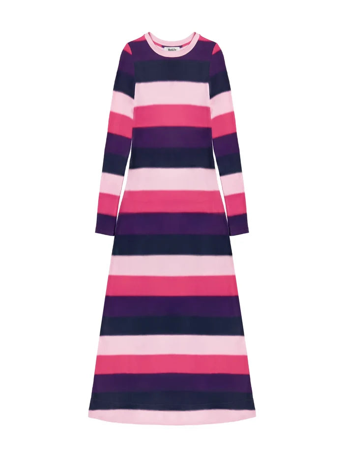 Multi Blurred Stripe Jersey Dress