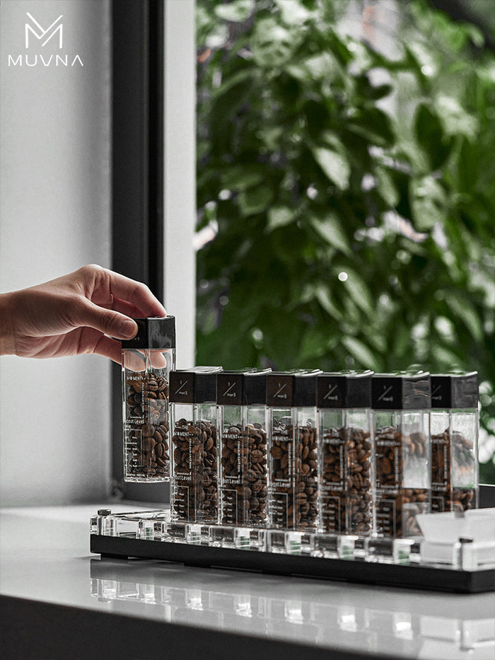 MUVNA 1.3Angel Coffee Bean Storage Sealed Display Tube PC Food-Grade Aroma Tube Display Rack