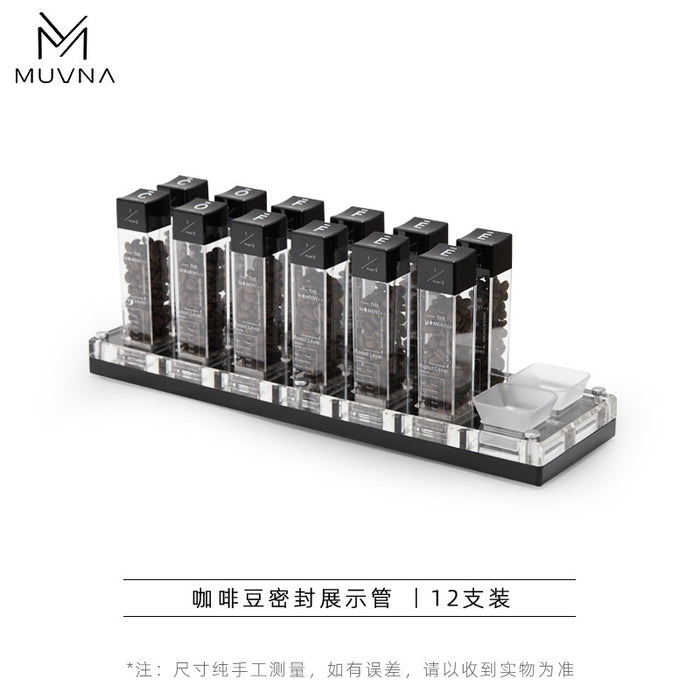 MUVNA 1.3Angel Coffee Bean Storage Sealed Display Tube PC Food-Grade Aroma Tube Display Rack