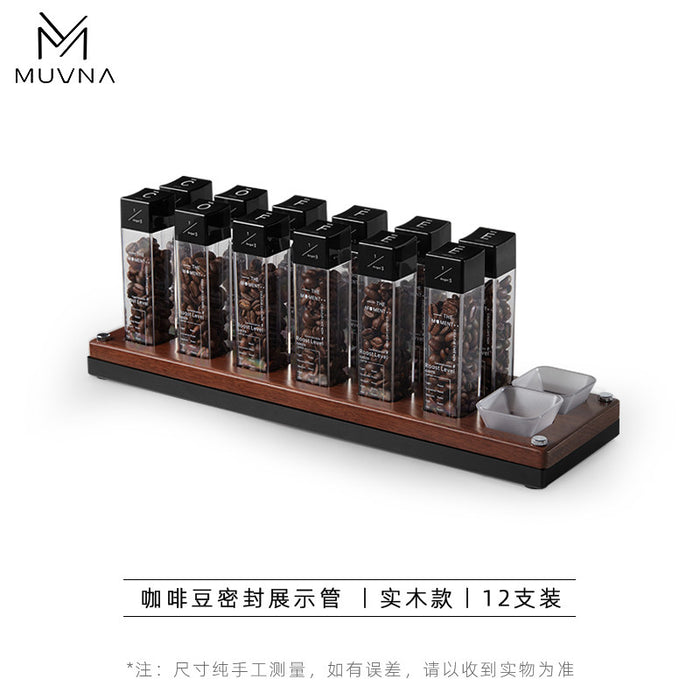 1.3 Angel Coffee Bean Sealed Display Tube - 12-pack - Walnut
