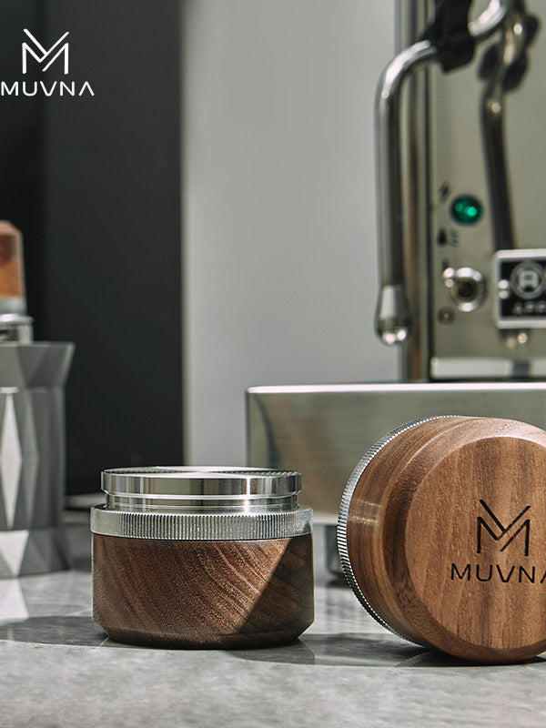 MUVNA Espresso Maker Cloth Compactor 304 Stainless Steel Walnut Adjustable Compactor 51 53 58mm