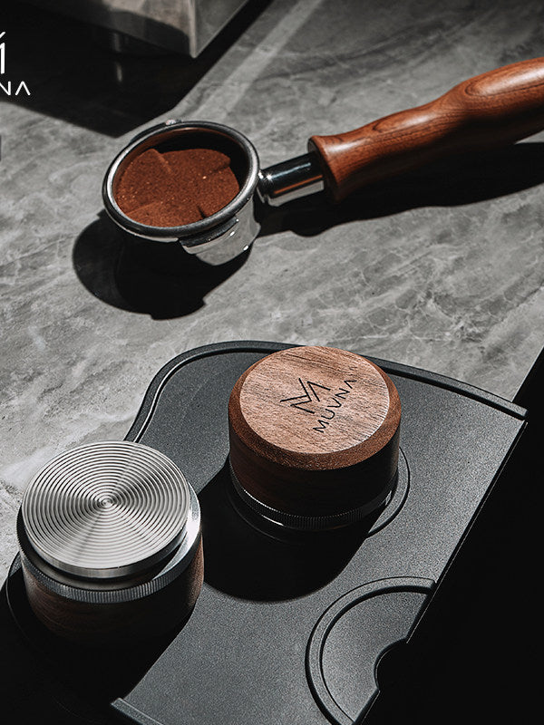 MUVNA Espresso Maker Cloth Compactor 304 Stainless Steel Walnut Adjustable Compactor 51 53 58mm
