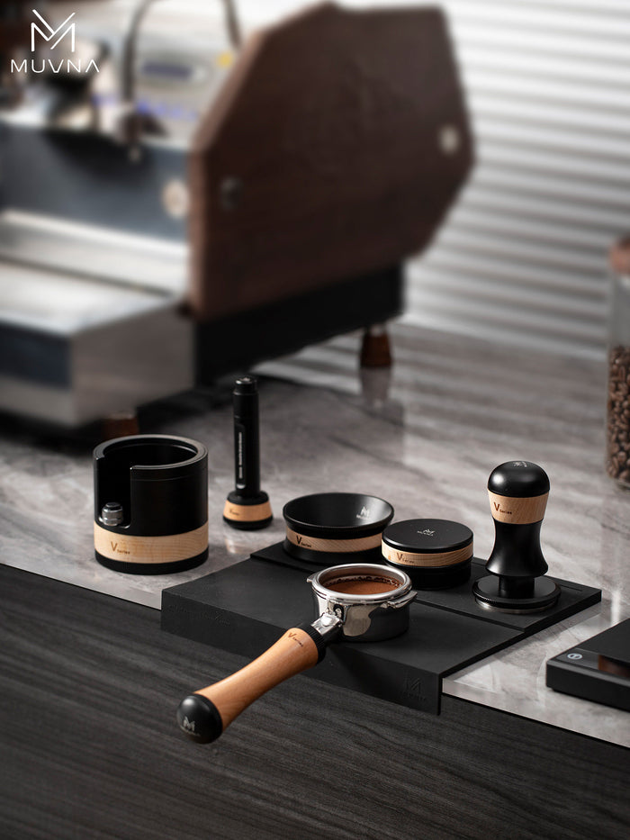 MUVNA Italian Coffee Gravity Three-Piece Set: Powder Press, Base, Needle Spreader, Coffee Machine Handle