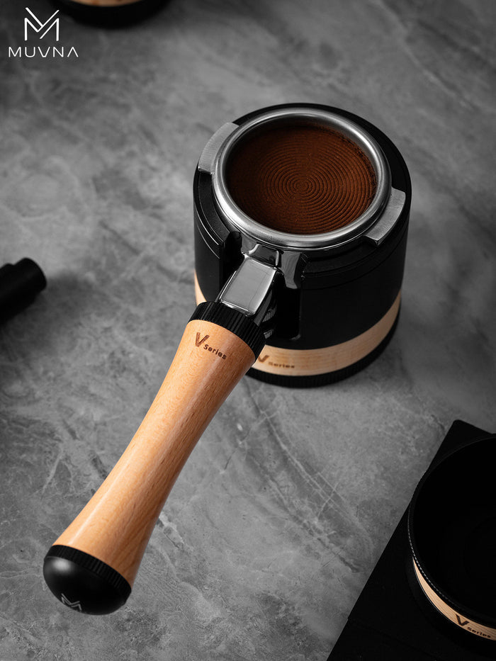 MUVNA Italian Coffee Gravity Three-Piece Set: Powder Press, Base, Needle Spreader, Coffee Machine Handle