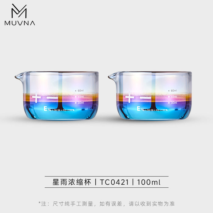 MUVNA Star Rain Concentrate Cup with Graduated Shot Coffee Cup Glass Small Measuring Cup 100ml oz Cup