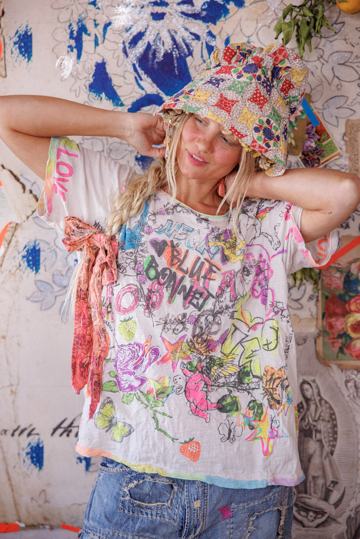 Neon Bluebonnet Graffiti Tee