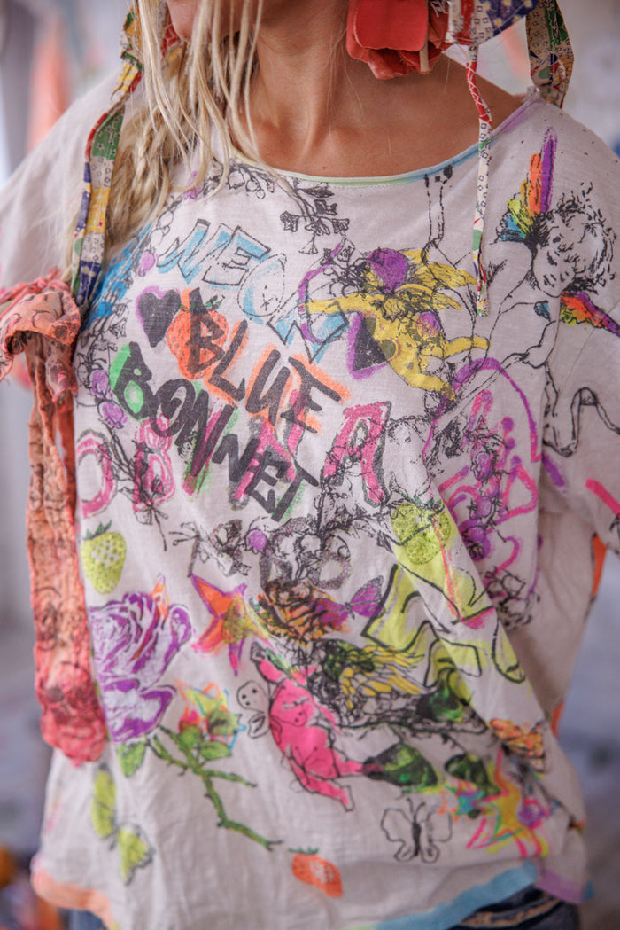 Neon Bluebonnet Graffiti Tee
