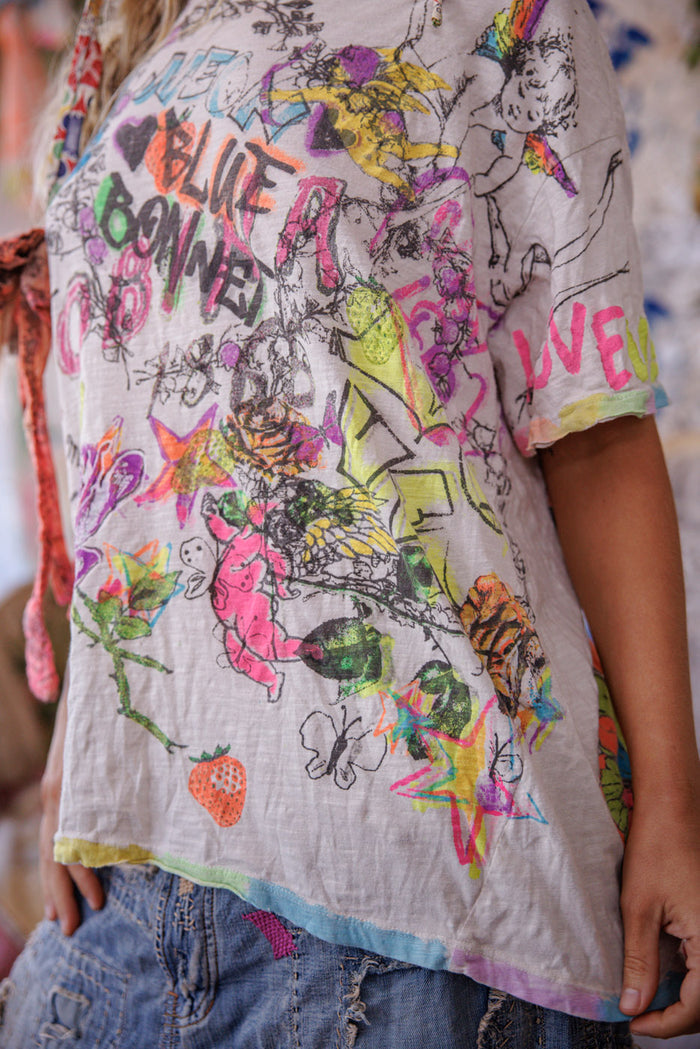 Neon Bluebonnet Graffiti Tee