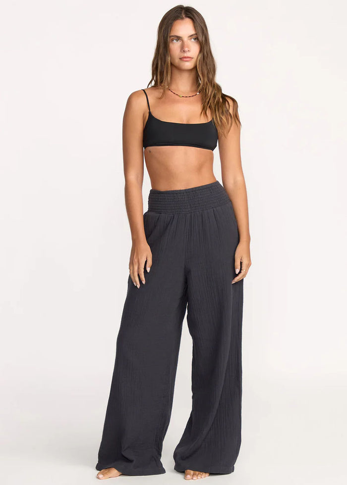 New Waves Gauze Elastic Pants - Blasted Blue