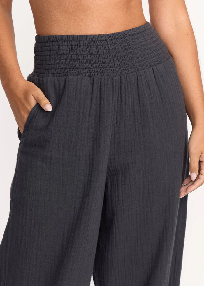 New Waves Gauze Elastic Pants - Blasted Blue