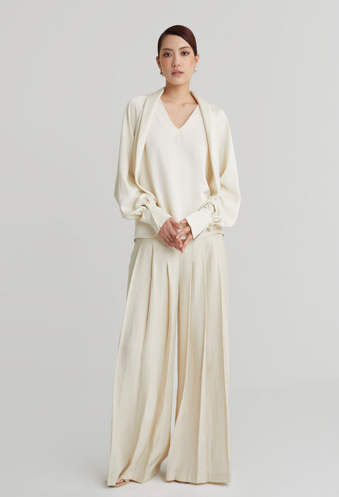 nichii X NURITA HARITH Scarf Flou V-Neck Top