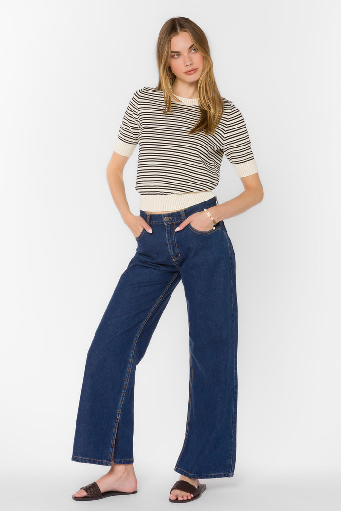 Norine Black Stripe Sweater - Sweaters - Velvet Heart Clothing