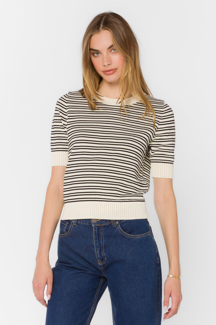 Norine Black Stripe Sweater - Sweaters - Velvet Heart Clothing