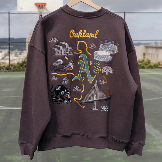 Oakland Sukajan Embroidered Crewneck Sweater
