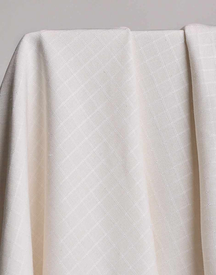 Off White Little Tile Viscose Linen Fabric, Atelier Brunette