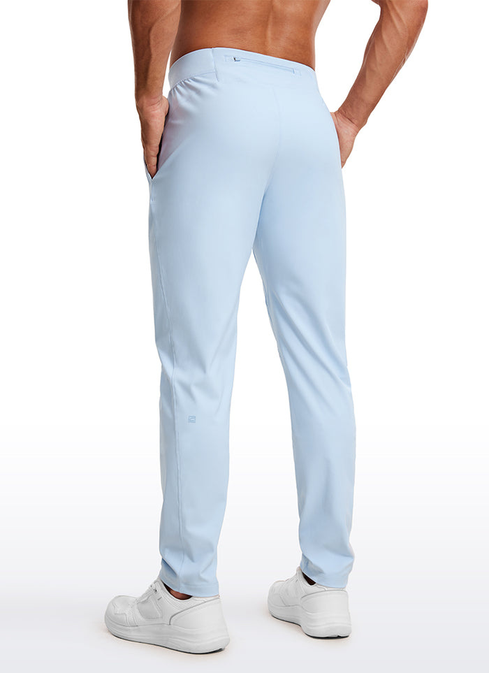 CRZ YOGA Men's Train Relaxed Fit On the Travel Pants 30'' Chambray Blue