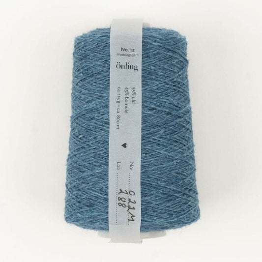 Önling No 12: All - season wool and cotton blend yarn - Jeans blue melange (022m)