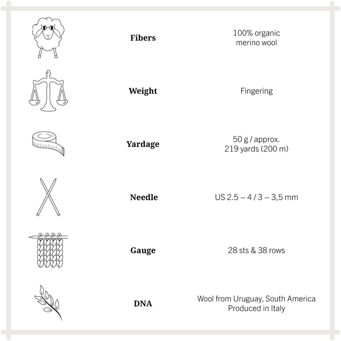Önling No 4: 100% fine organic merino wool - Warm light beige (016)