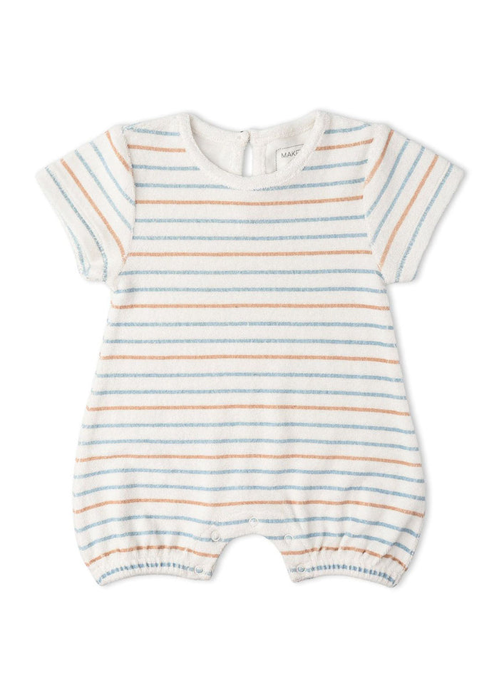 Organic Short Romper - Cabana Stripes