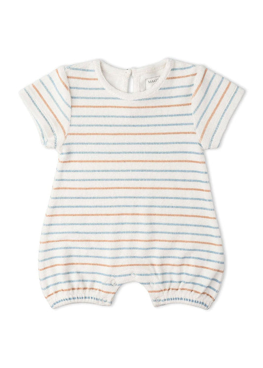 Organic Short Romper - Cabana Stripes