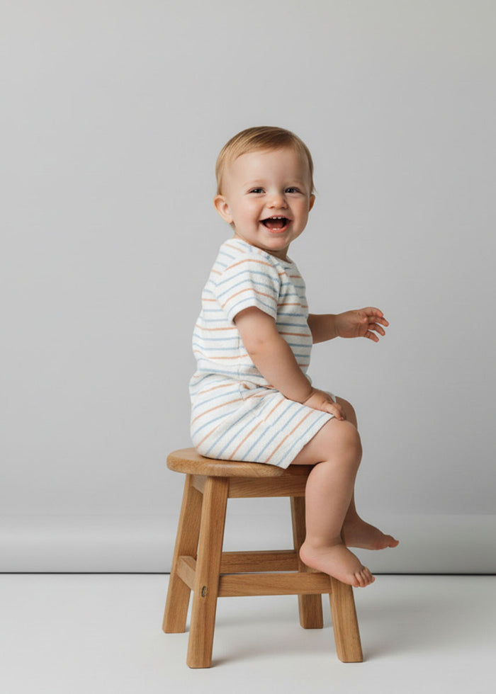Organic Short Romper - Cabana Stripes