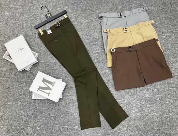 👖Pantalons Gurkha (TISSUS) en coton uni pour hommes