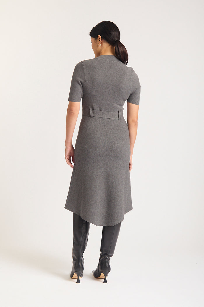 Parker Crepe Dress In Shadow