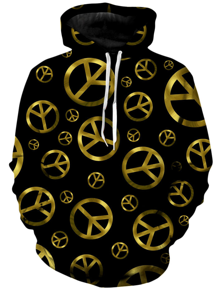 Peace Sign Gold Unisex Hoodie Sartoris Art Epic Hoodie