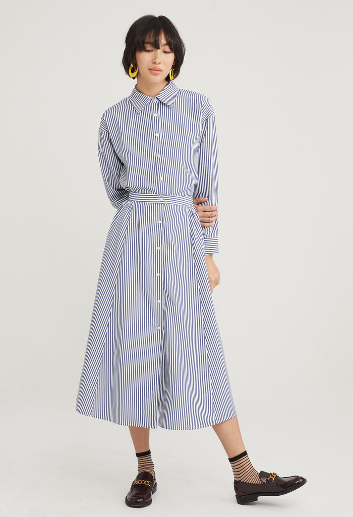 Picnic Striped Midi Skirt