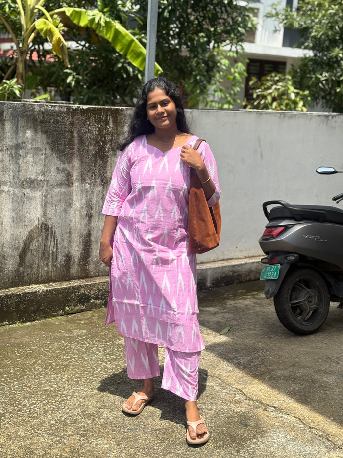 Pink Ikkat Co-ord
